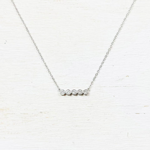 Sterling Silver Clear Stones Necklace