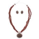 Fashion Brown Beaded Necklace Set
