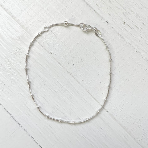 Sterling Silver Ball Stud Anklet