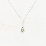 Sterling Silver Iridescent Teardrop Necklace