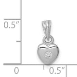 Sterling Silver Heart Pendant with CZ Necklace