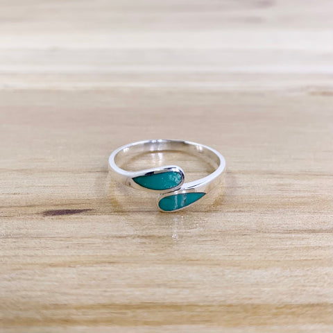 Sterling Silver Genuine Turquoise Ring- Size 6