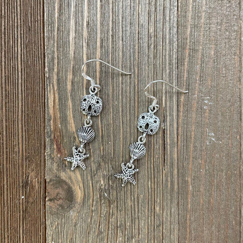 Sterling Silver Shell Dangle Earrings