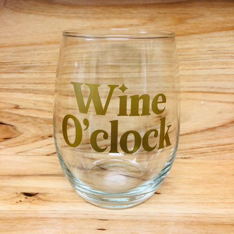 Wine O’Clock Stemless Wine Glass