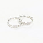 Sterling Silver & Genuine Diamond Hoop Earrings