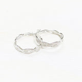 Sterling Silver & Genuine Diamond Hoop Earrings