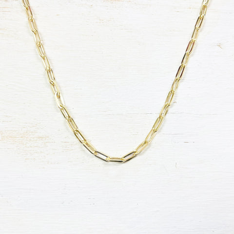 Sterling Silver Goldtone Paperclip Chain- 16”