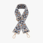 Boho Vine Guitar Strap Navy/Lt. Blue