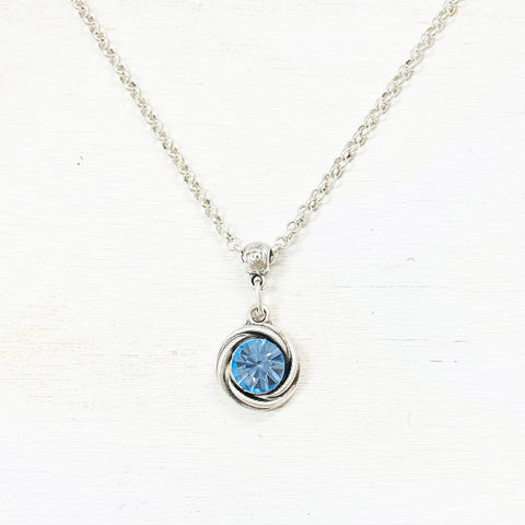 Fashion Blue Stone Pendant Necklace