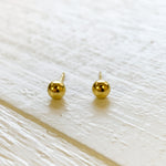 Sterling Silver 5mm Yellow Ball Studs