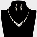 Fashion Gold Tone Rhinestone Necklace and Earring Set