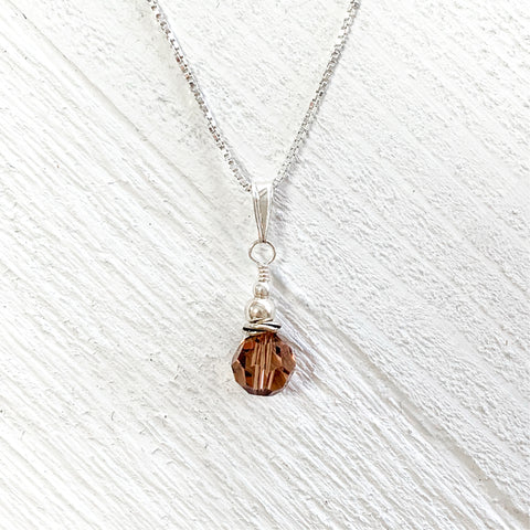 Sterling Silver Crystal Necklace
