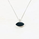 Sterling Silver Estate Black Pendant Necklace