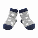 Blue, Gray & White Chenille Star Sock