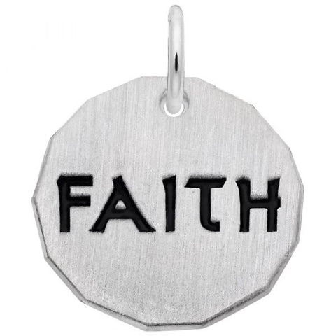 Sterling Silver Faith Tag Charm