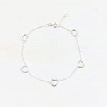 Sterling Silver Open Hearts Bracelet