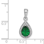 Sterling Silver May CZ Teardrop Necklace
