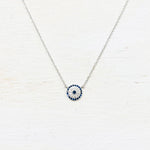 SS CZ Halo Necklace 16-18”