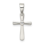 Sterling Silver Cross w/ CZ Necklace