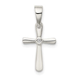 Sterling Silver Cross w/ CZ Necklace