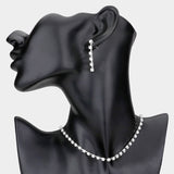 Fashion Silver Tone Rhinestone Necklace and Earring Set