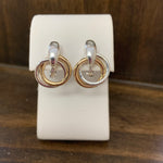 Two Tone Interlocking Rings Clip-On Earrings