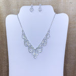 Formal Silvertone Rhinestone Set