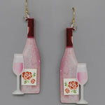 Fashion Rose Bottle Resin Drop Earrings