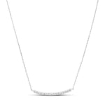 Silver Pave Smile Bar Necklace