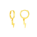 Lightening Gold- Tone Sterling Silver Huggie Hoops