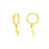Lightening Gold- Tone Sterling Silver Huggie Hoops