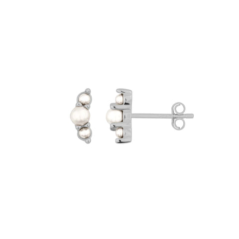 Lucie Sterling Silver Pearl Studs
