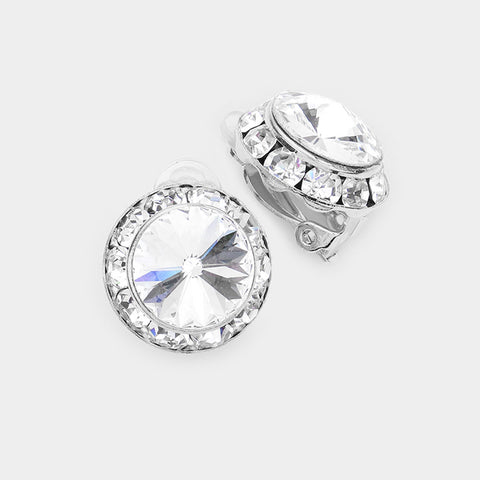 Fashion Silver Tone Clip On Earrings