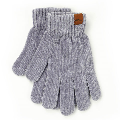 Chenille Gloves - Gray