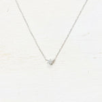 SS Single Mini CZ Necklace 16-18”