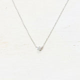 SS Single Mini CZ Necklace 16-18”
