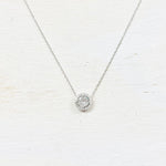 SS Circle CZ Necklace 18-20”