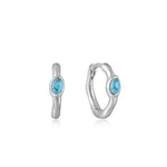Turquoise Wave Huggie Hoop Earrings