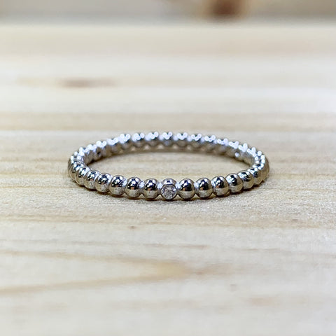Sterling Silver Beaded Band Ring
