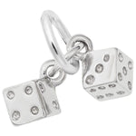 Sterling Silver Dice Accent Charm