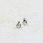 SS CZ w CZ Halo Earrings