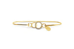 Pavé Icon Dainty Double Circle Bracelet- Gold Tone