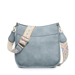 Chloe Blue Crossbody with Embroidered Guitar Strap