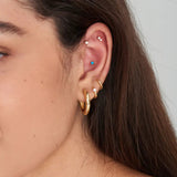 Gold Turquiose Cabochon Barrell Single Earring