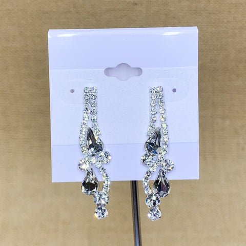 Formal Silver Tone Teardrop Vine Dangle Earring