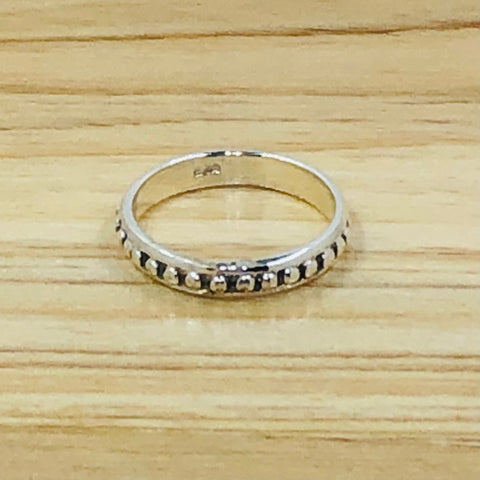 Sterling Silver Beaded Band Ring