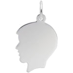 Sterling Silver Flat Boy’s Head Charm