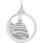 Sterling Silver Capitol Building Disc Charm