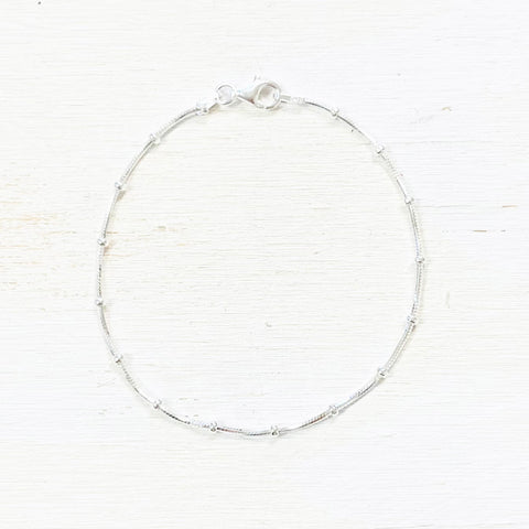 Sterling Silver Ball Station Bracelet