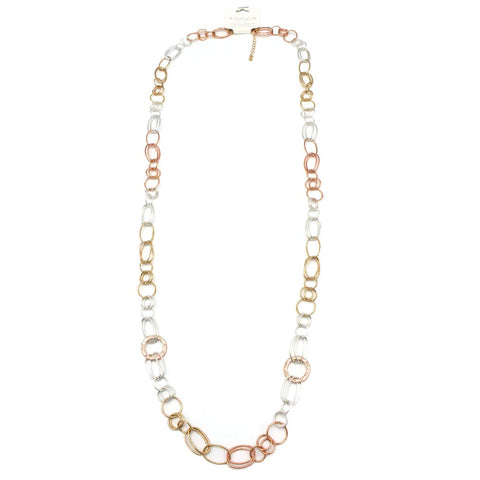 Fashion Mixed Metal Long Link Necklace